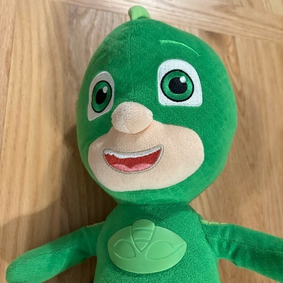PJ MASKS DISNEY GREEN GECKO FROG BOX PLUSH 15" SOFT TOY TALKING EUC Stuffed Toy - Picture 4 of 8